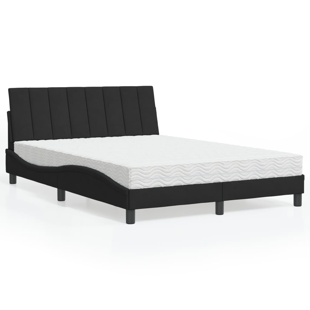 vidaXL Bett mit Matratze "Hanko" Hellgrau 80x200 cm Samt