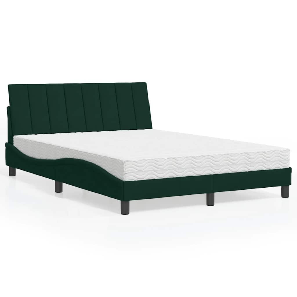 vidaXL Bett mit Matratze "Hanko" Hellgrau 80x200 cm Samt