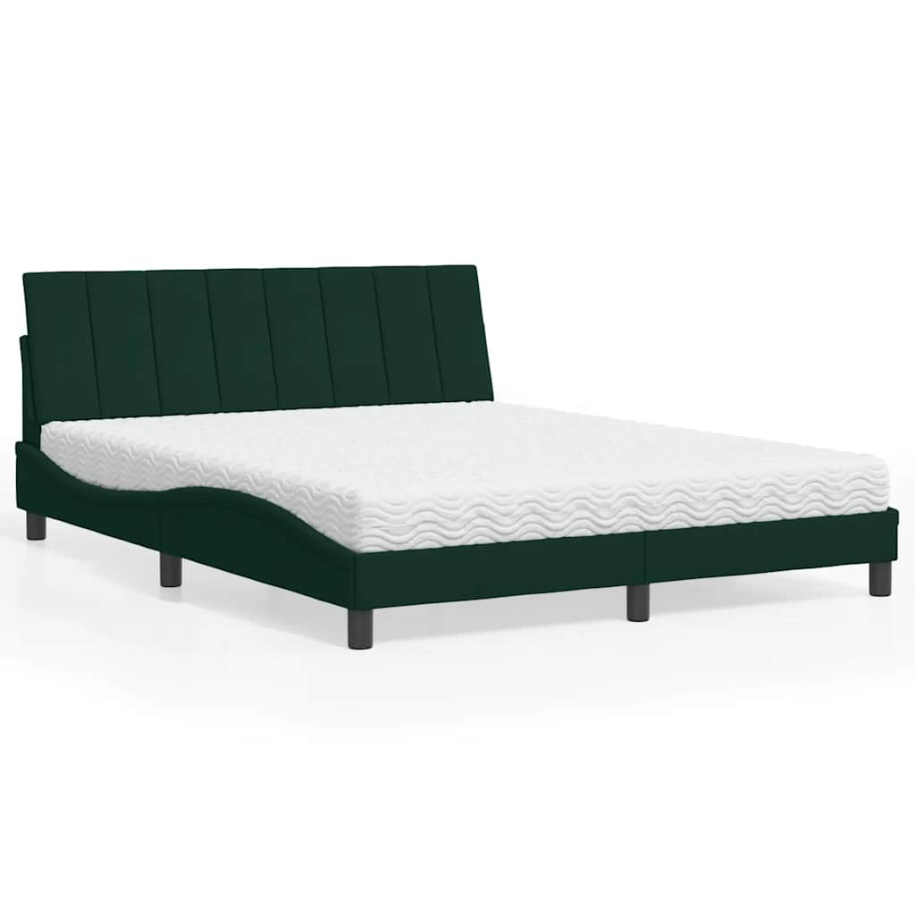 vidaXL Bett mit Matratze "Hanko" Hellgrau 80x200 cm Samt