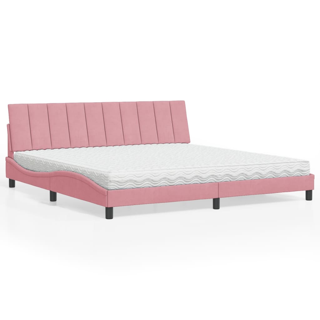 vidaXL Bett mit Matratze "Hanko" Hellgrau 80x200 cm Samt