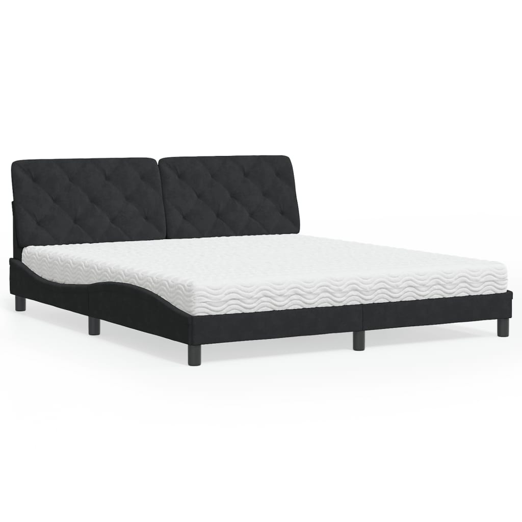 vidaXL Bett mit Matratze Hellgrau 80x200 cm Samt