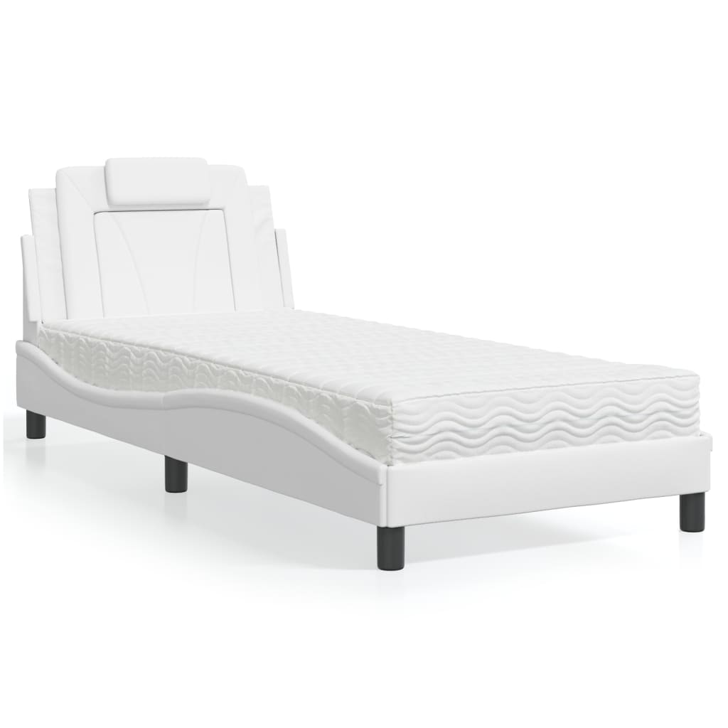 vidaXL Bett "Viana" mit Matratze Schwarz 80x200 cm Kunstleder