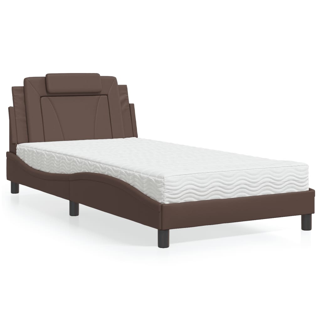 vidaXL Bett "Viana" mit Matratze Schwarz 80x200 cm Kunstleder