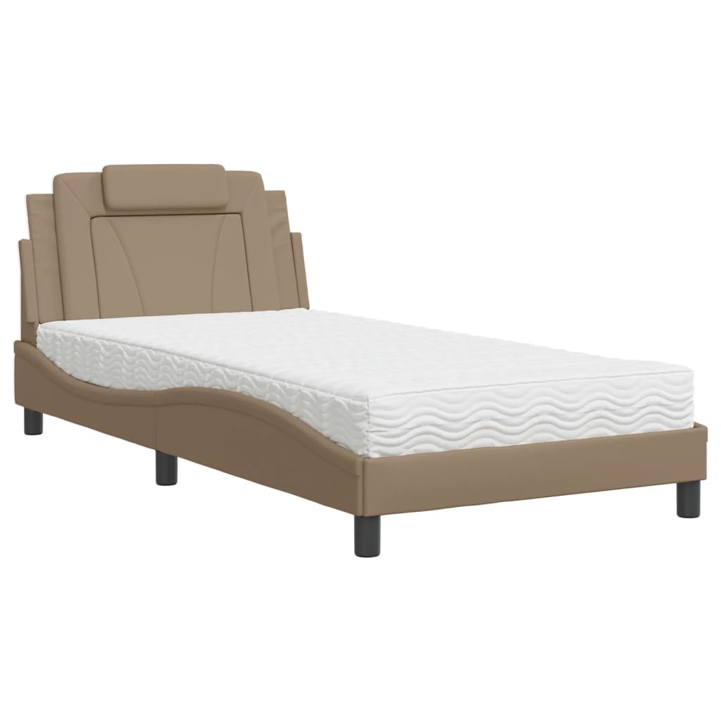 vidaXL Bett "Viana" mit Matratze Schwarz 80x200 cm Kunstleder