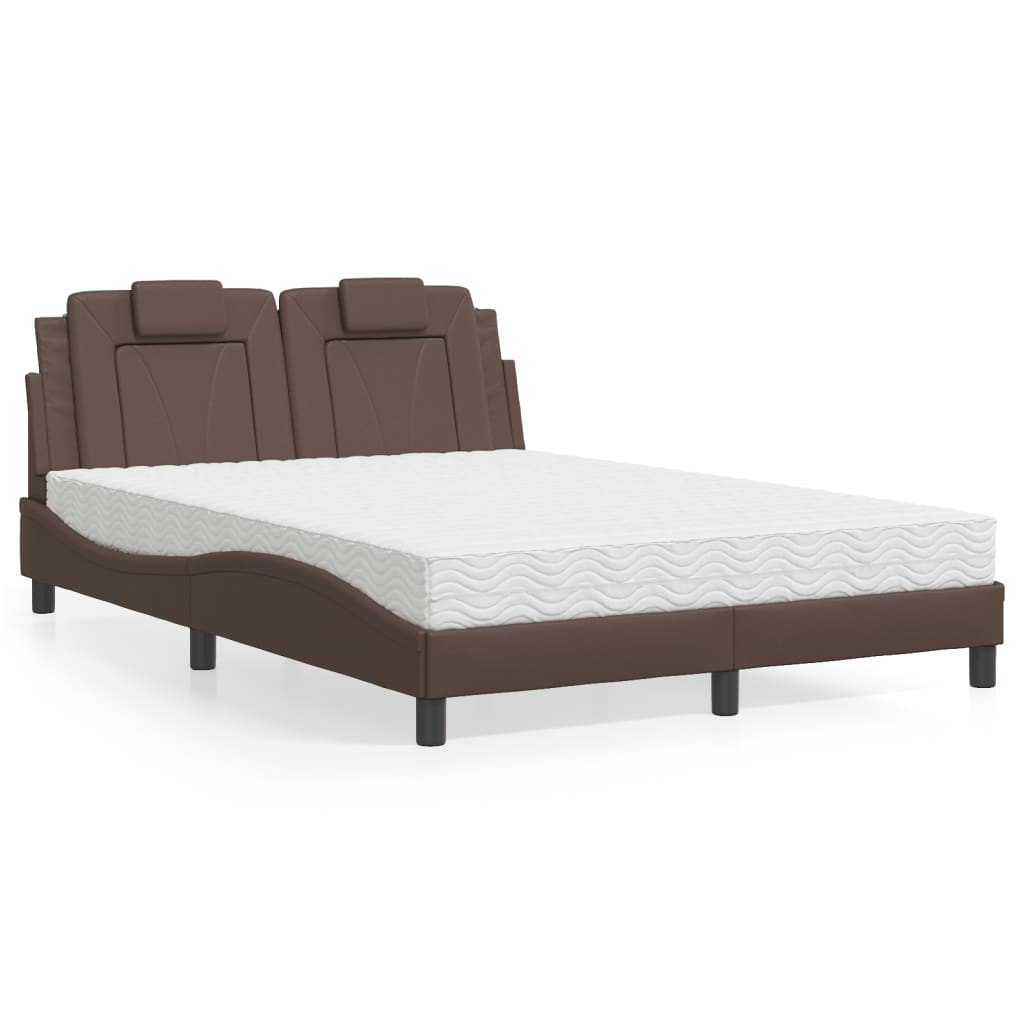 vidaXL Bett "Viana" mit Matratze Schwarz 80x200 cm Kunstleder