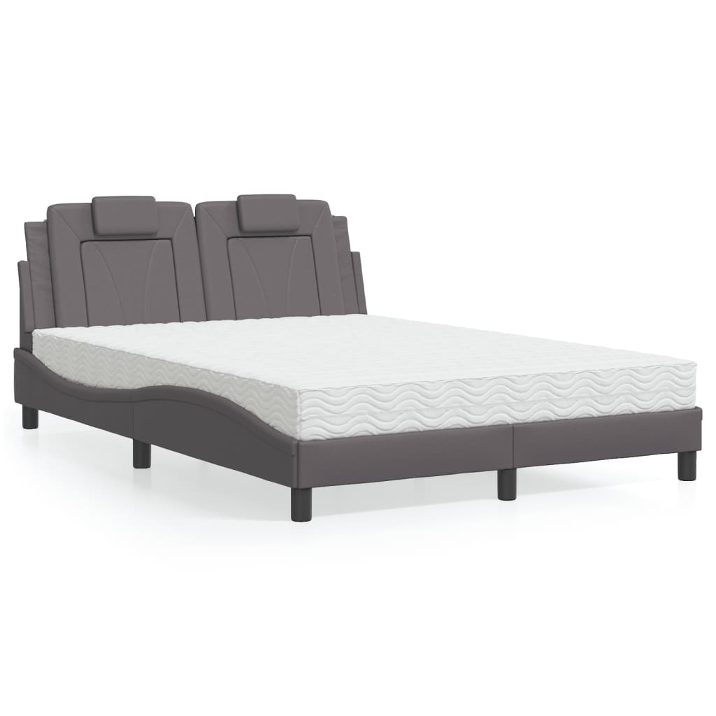 vidaXL Bett "Viana" mit Matratze Schwarz 80x200 cm Kunstleder