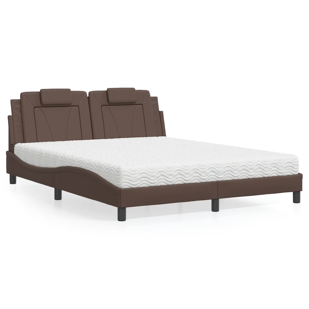 vidaXL Bett "Viana" mit Matratze Schwarz 80x200 cm Kunstleder