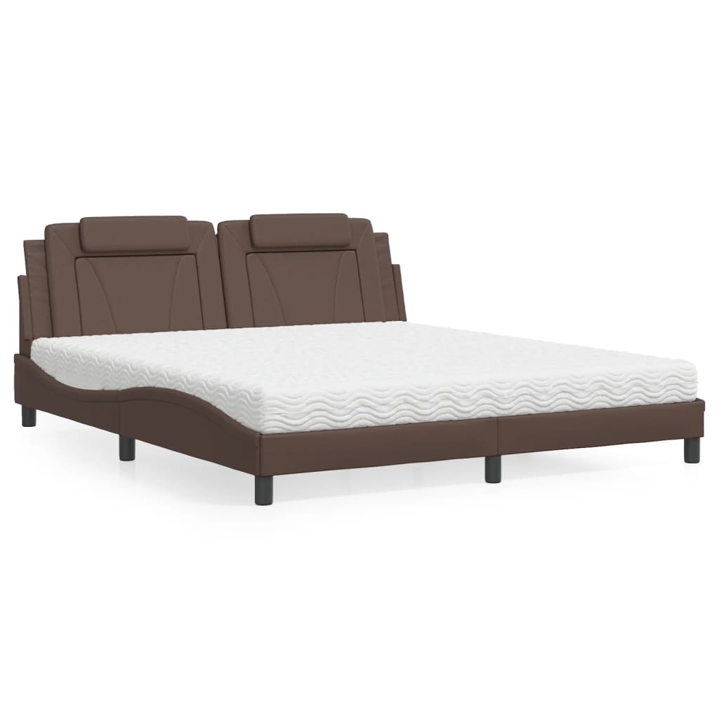vidaXL Bett "Viana" mit Matratze Schwarz 80x200 cm Kunstleder