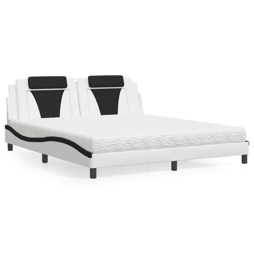 vidaXL Bett "Viana" mit Matratze Schwarz 80x200 cm Kunstleder