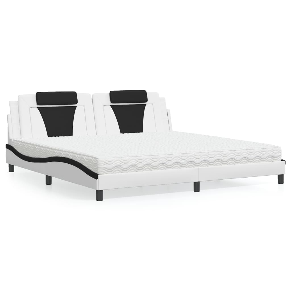 vidaXL Bett "Viana" mit Matratze Schwarz 80x200 cm Kunstleder