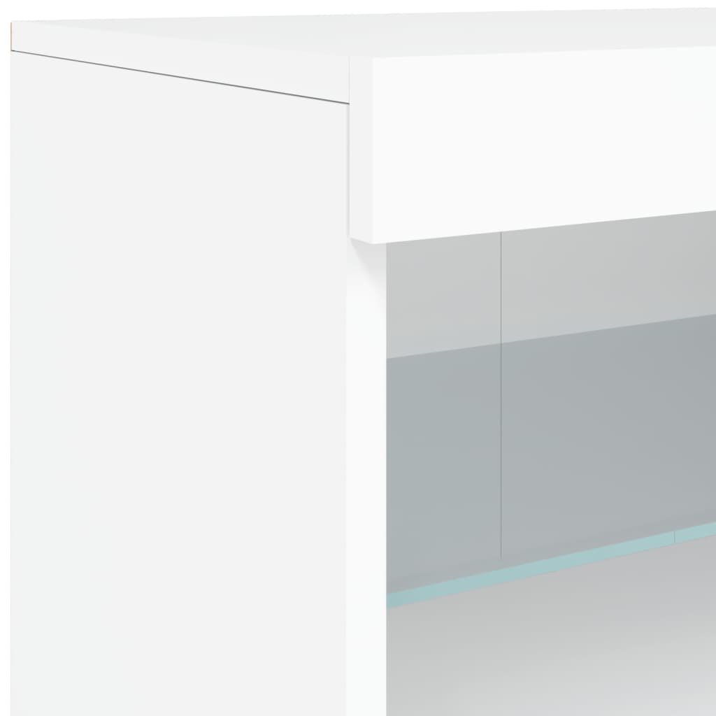 vidaXL Sideboard mit LED-Leuchten Weiß 123x37x67 cm