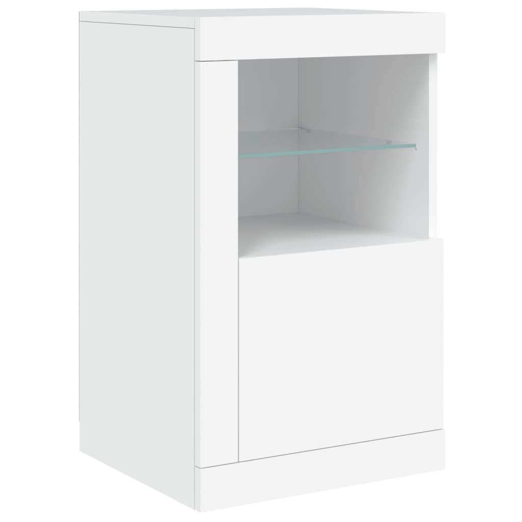 vidaXL Sideboard mit LED-Leuchten Weiß 123x37x67 cm