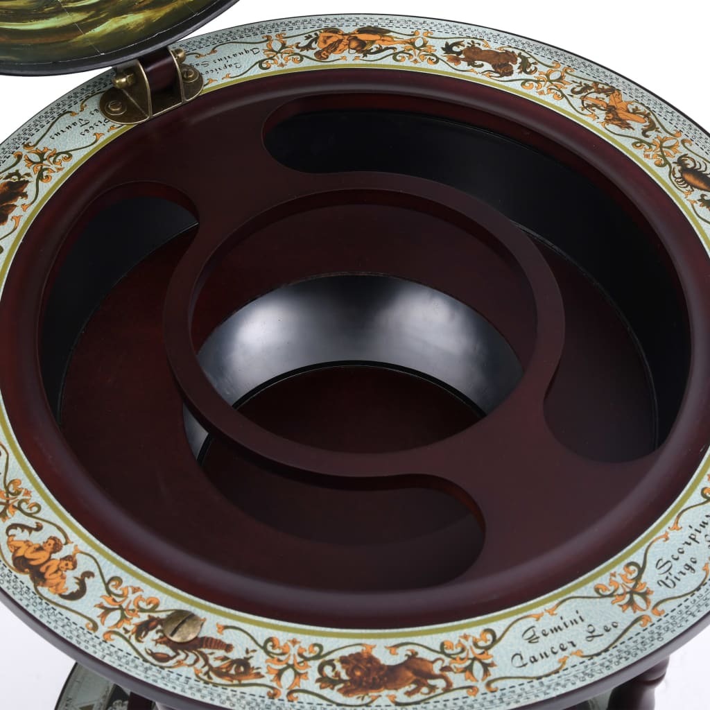 vidaXL Globus-Bar mit Flaschenregal Eukalyptusholz Blau