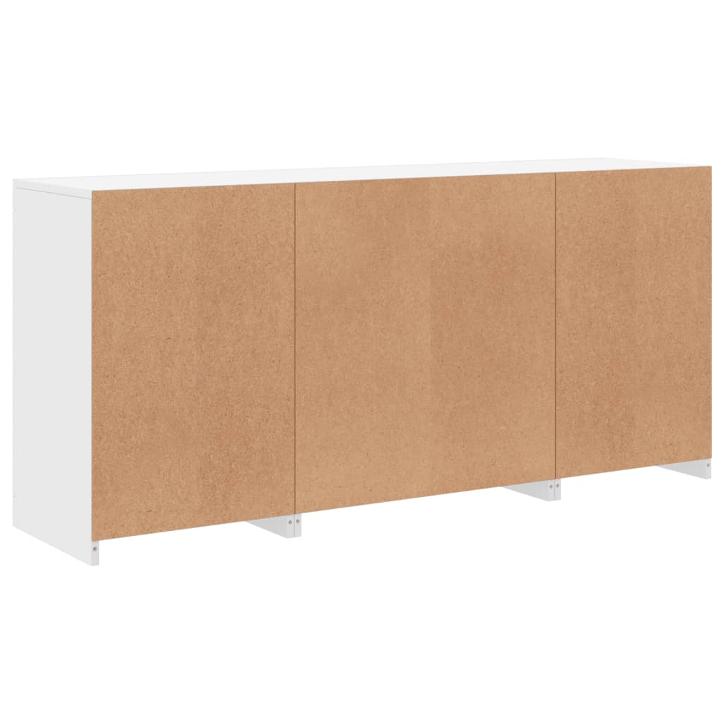 vidaXL Sideboard mit LED-Leuchten Weiß 142,5x37x67 cm