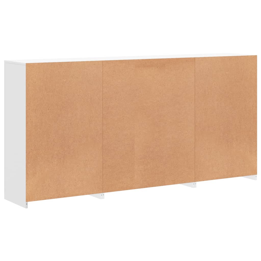 vidaXL Sideboard mit LED-Leuchten Weiß 202x37x100 cm