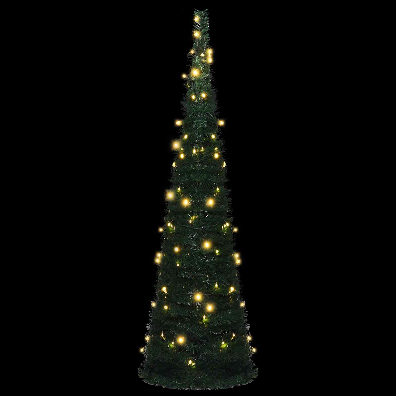 vidaXL Weihnachtsbaum with LED String Lights Grün 150 x 150 cm PVC