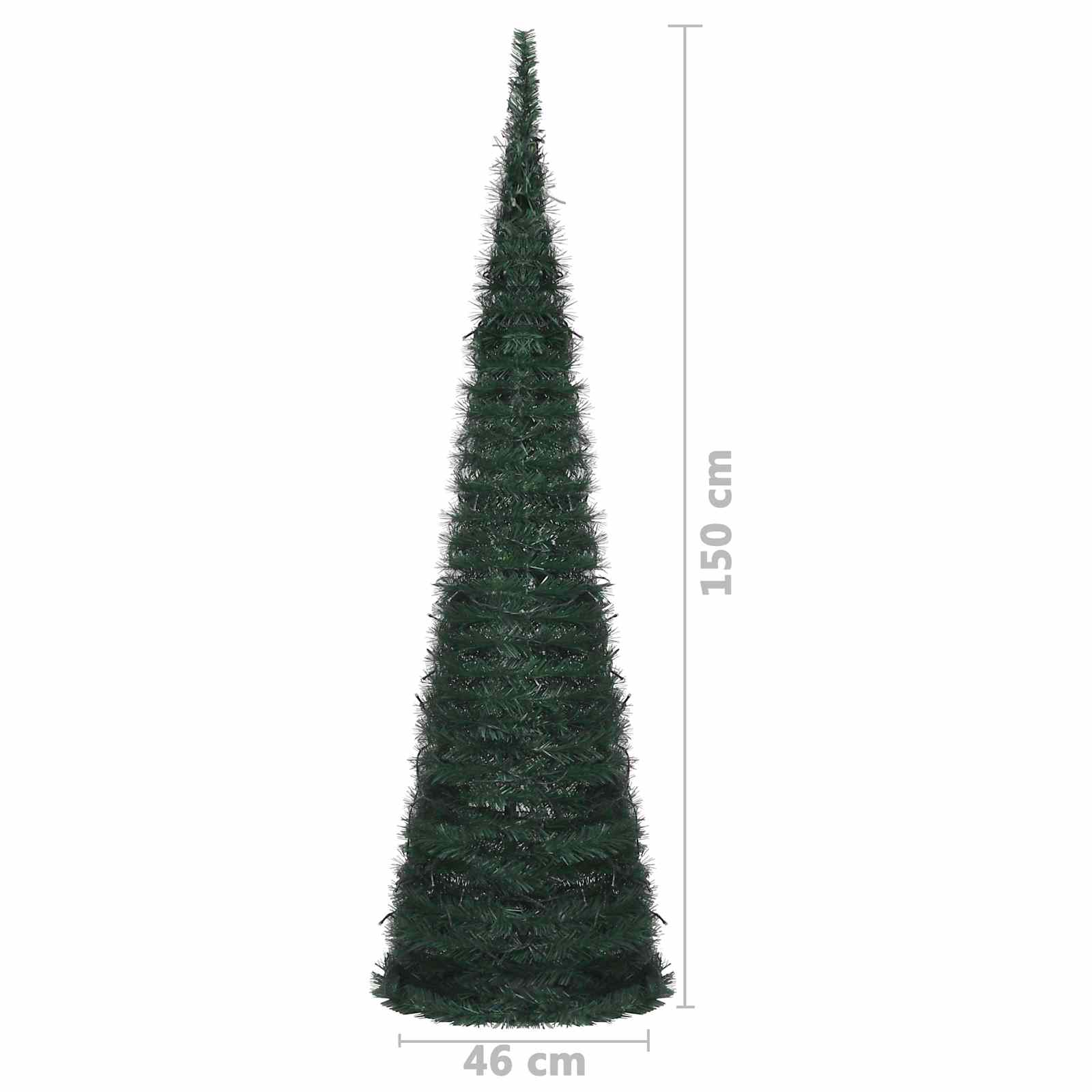 vidaXL Weihnachtsbaum with LED String Lights Grün 150 x 150 cm PVC