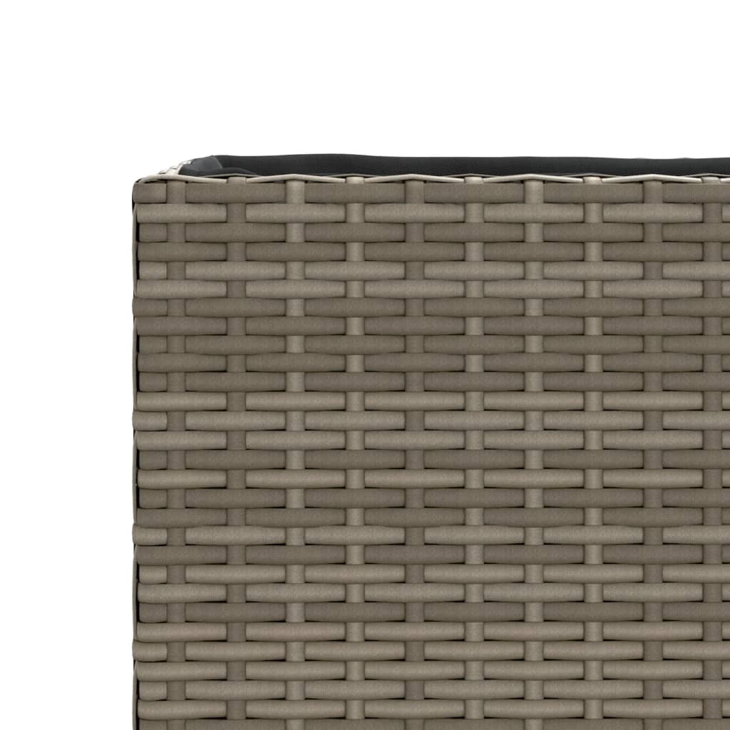 vidaXL Pflanzkübel mit 2 Töpfen 2 Stk. Grau 90x20x40 cm Poly Rattan