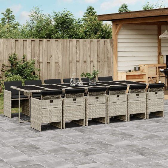 vidaXL 5-tlg. Garten-Essgruppe mit Kissen Schwarz Poly Rattan