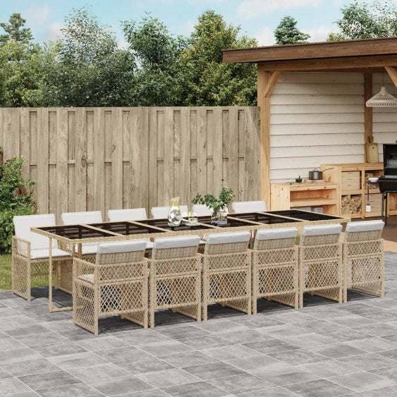 vidaXL 5-tlg. Garten-Essgruppe mit Kissen Schwarz Poly Rattan