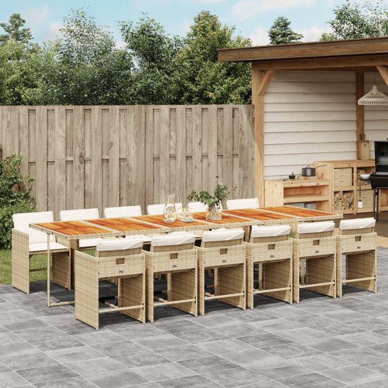 vidaXL 5-tlg. Garten-Essgruppe mit Kissen Schwarz Poly Rattan