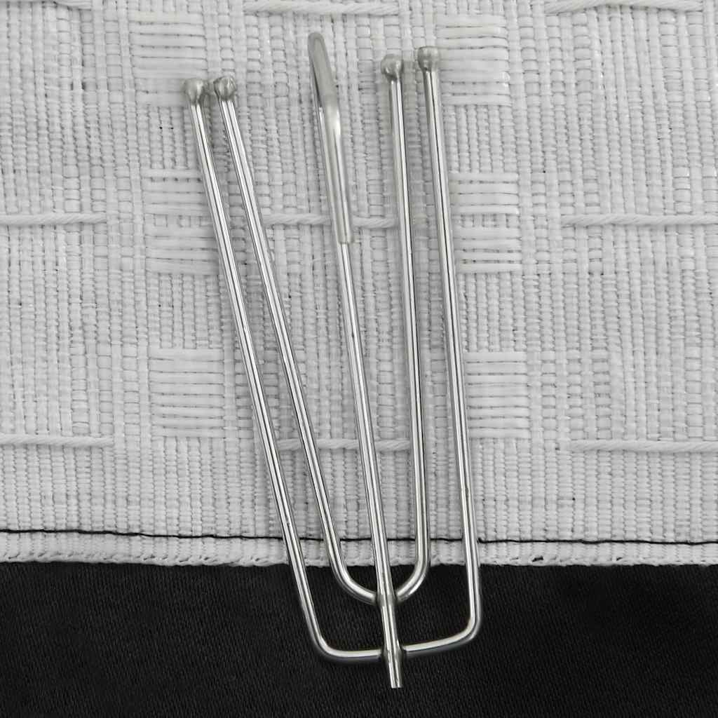 vidaXL Verdunkelungsvorhänge Haken Leinenoptik 2Stk. Schwarz 140x175cm