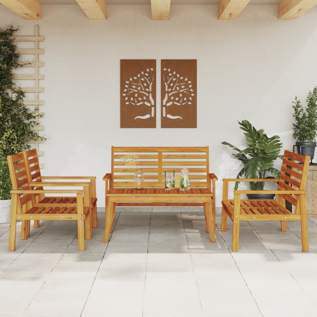 vidaXL 4-tlg. Garten-Lounge-Set Massivholz Akazie