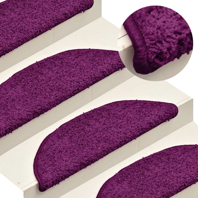 vidaXL Stufenmatten 15 Stk. 56x17x3 cm Grau Halbrund