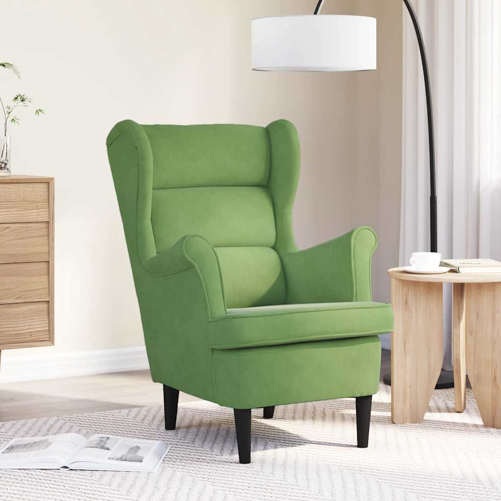 vidaXL Ohrensessel mit Hocker Blau Samt