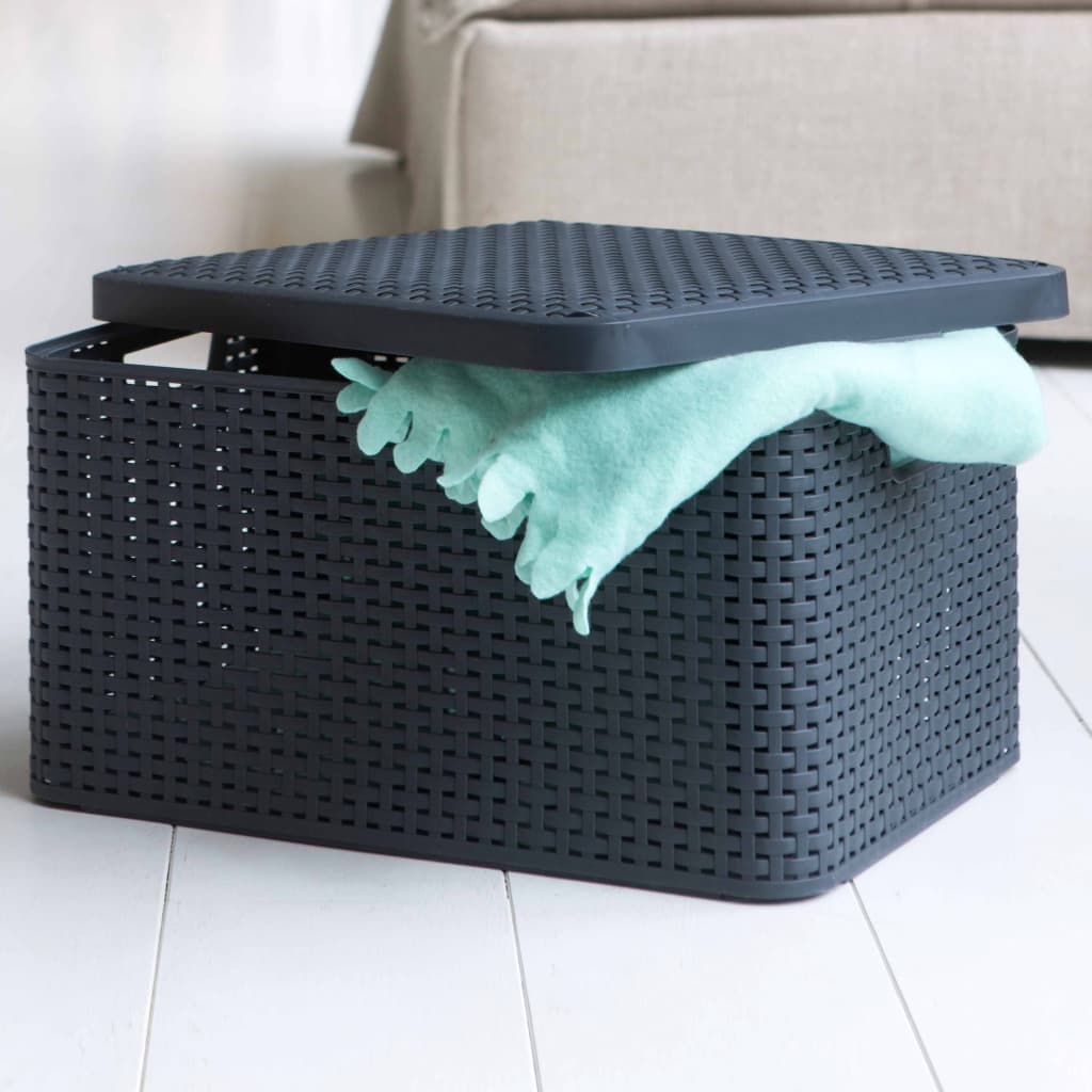 Storage boxes with lid Style 3 pcs. Size M Anthracite