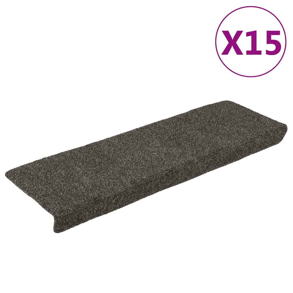 vidaXL Stufenmatten Selbstklebend 15 Stk. 65x21x4 cm Creme Rechteckiger Rand