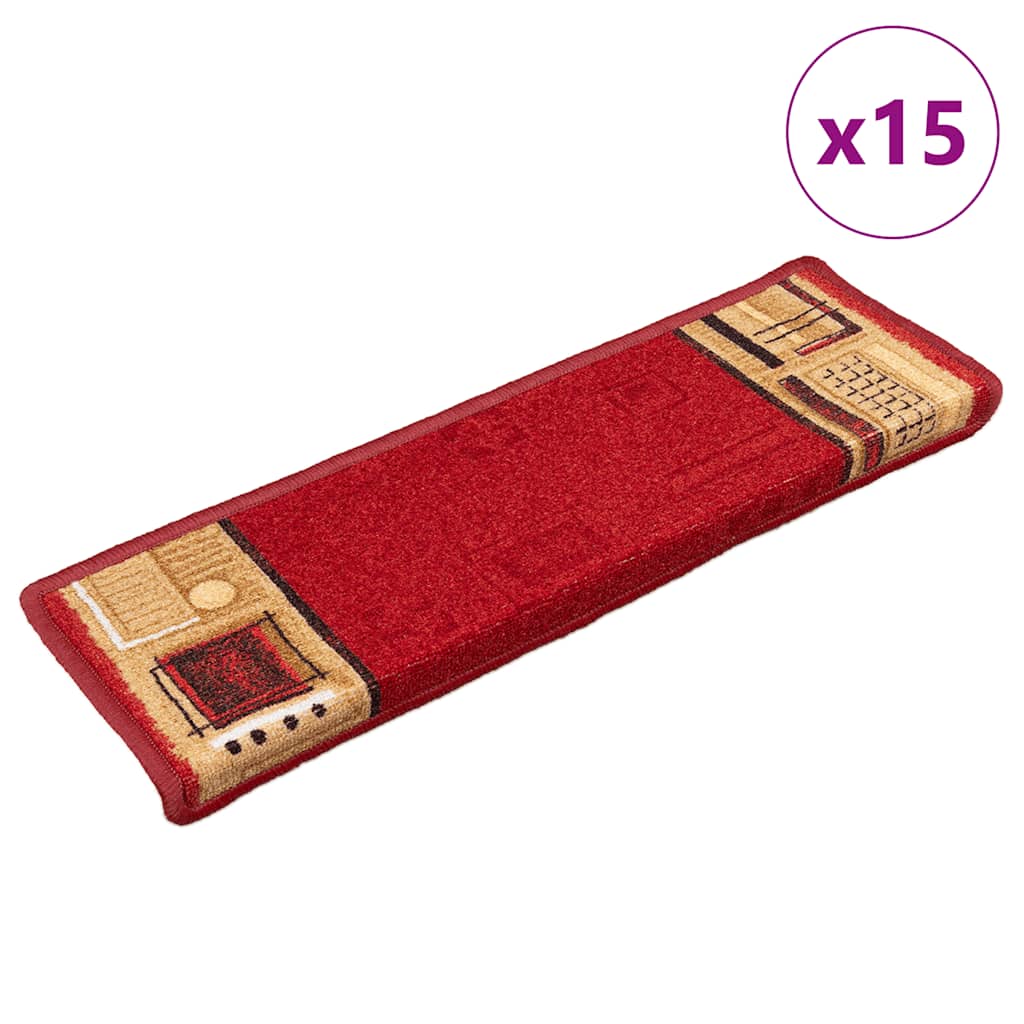 vidaXL Stufenmatten Selbstklebend 5 Stk. 65x21x4 cm Rot