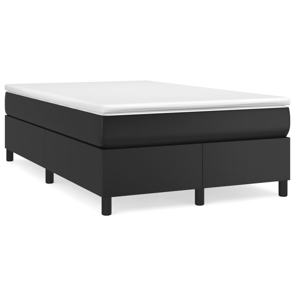 vidaXL Boxspringbett mit Matratze Schwarz 80x200 cm Kunstleder