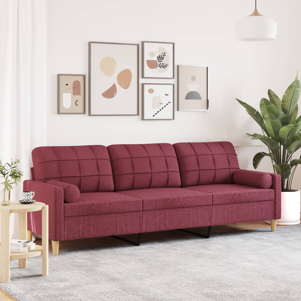 vidaXL 2-Sitzer-Sofa mit Zierkissen Hellgrau 120 cm Stoff