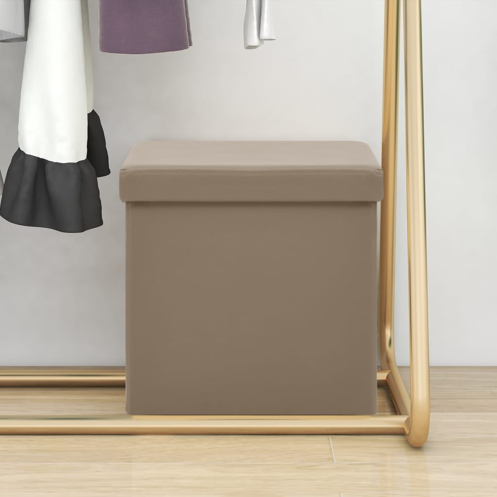 vidaXL Hocker mit Stauraum 2 Stk. Schwarz Kunstleder