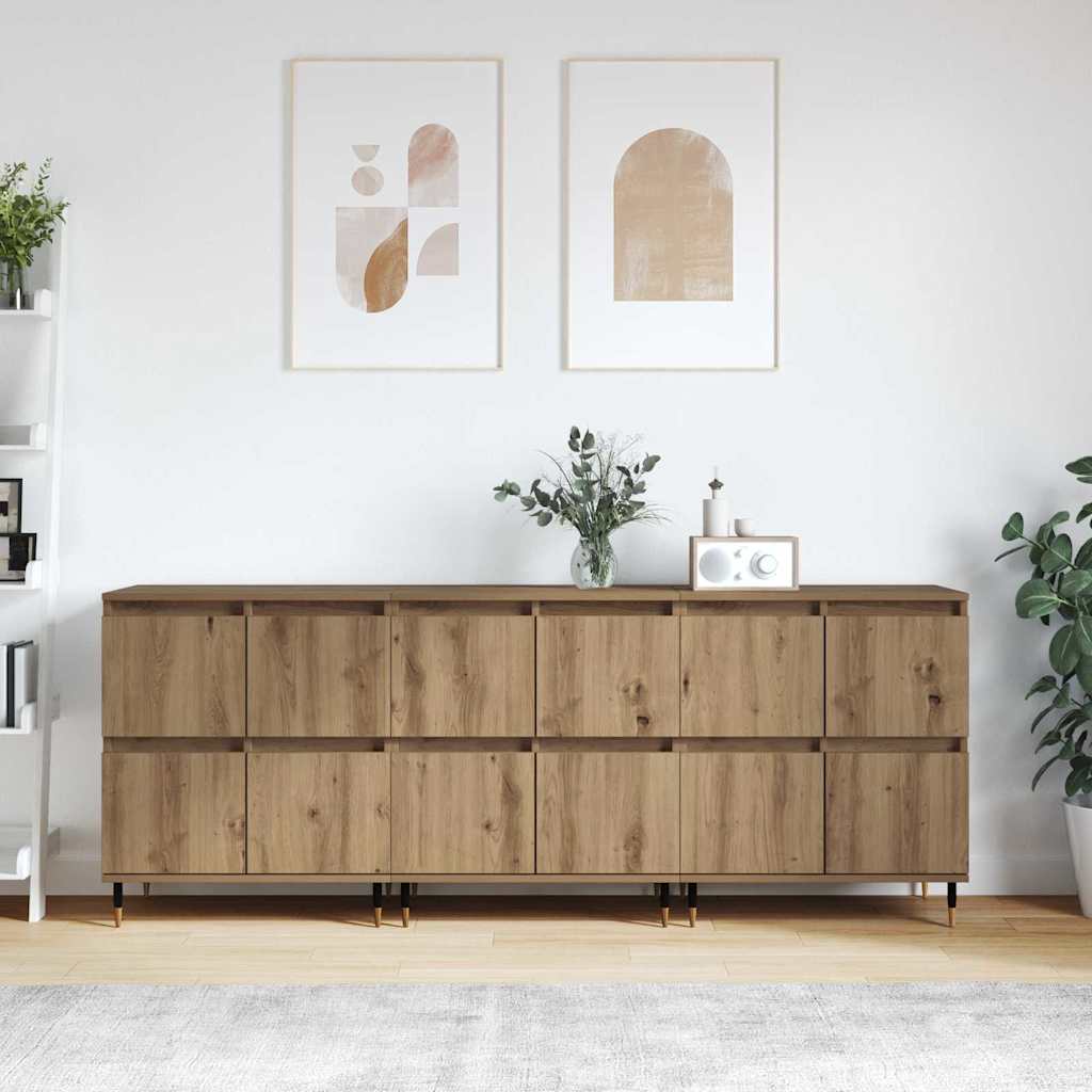 vidaXL Sideboards 2 Stk. Weiß Holzwerkstoff