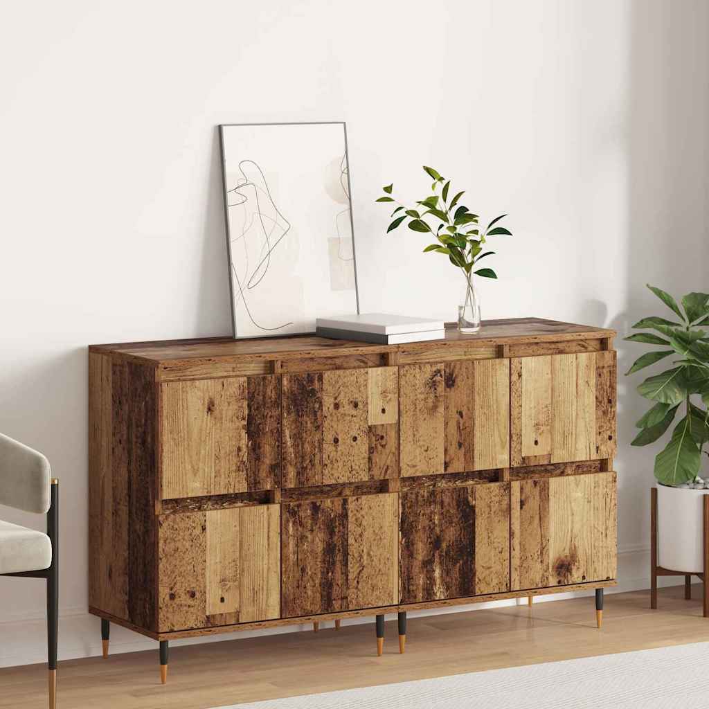 vidaXL Sideboards 2 Stk. Weiß Holzwerkstoff