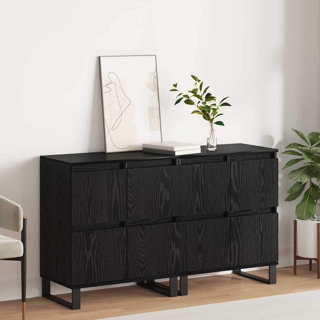 vidaXL Sideboards 2 Stk. Weiß Holzwerkstoff