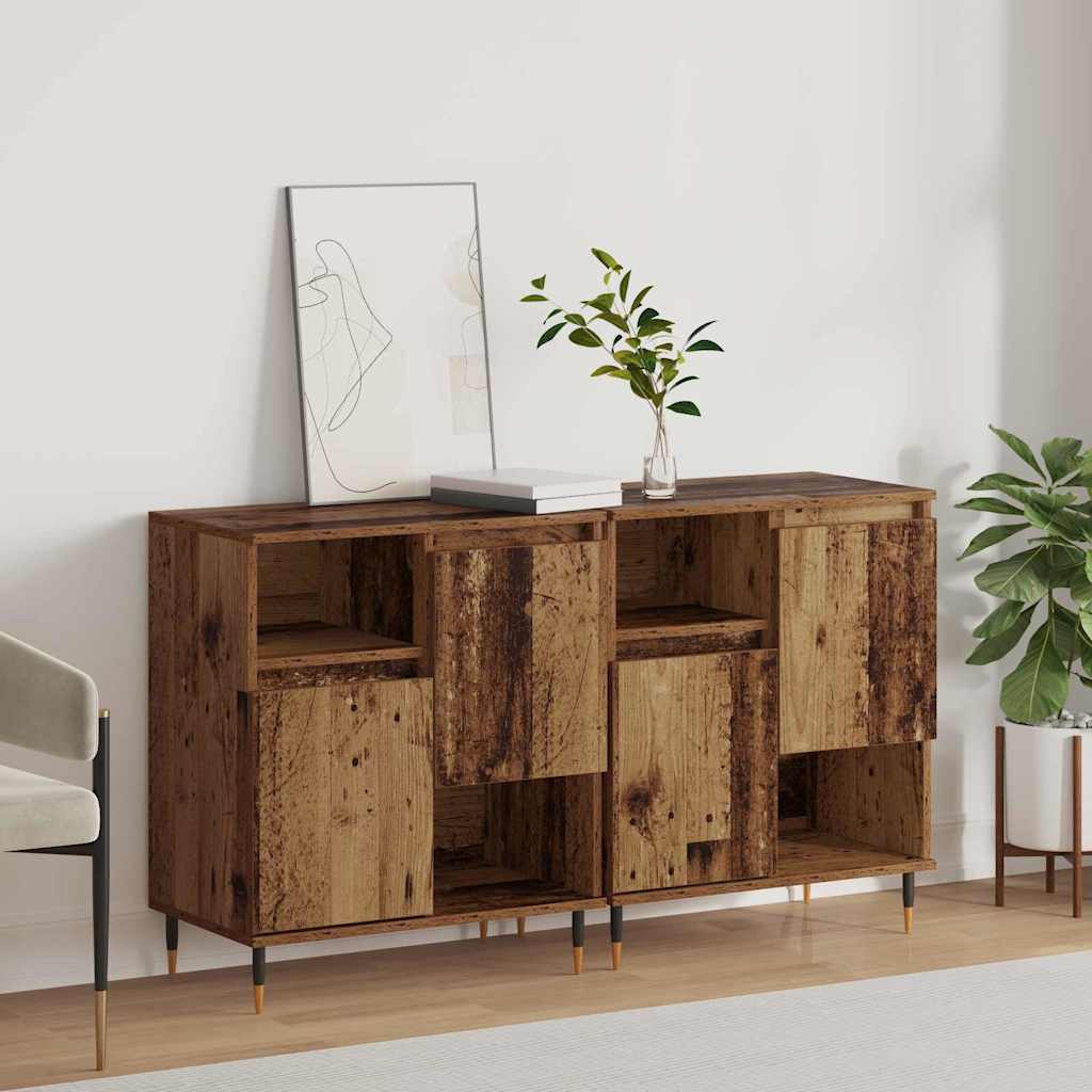 vidaXL Sideboards 2 Stk. Sonoma-Eiche Holzwerkstoff