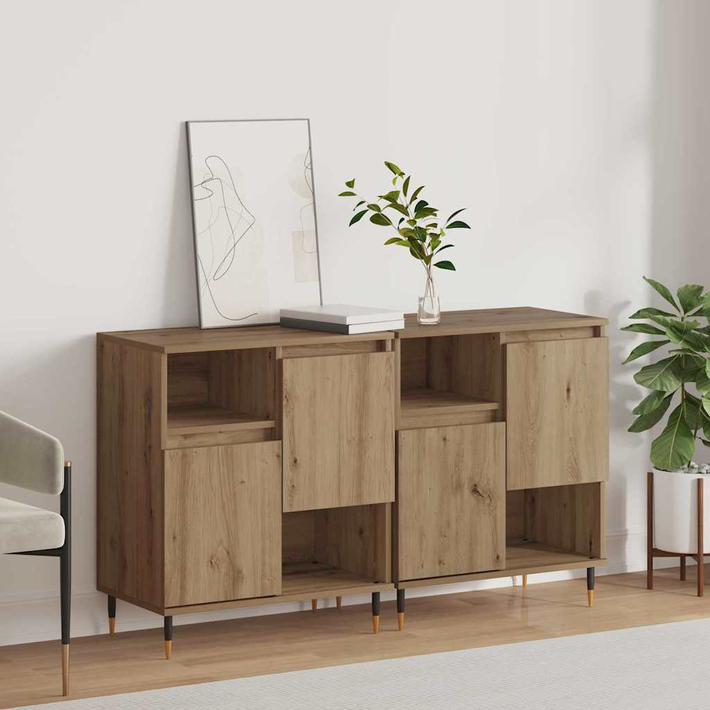 vidaXL Sideboards 2 Stk. Sonoma-Eiche Holzwerkstoff