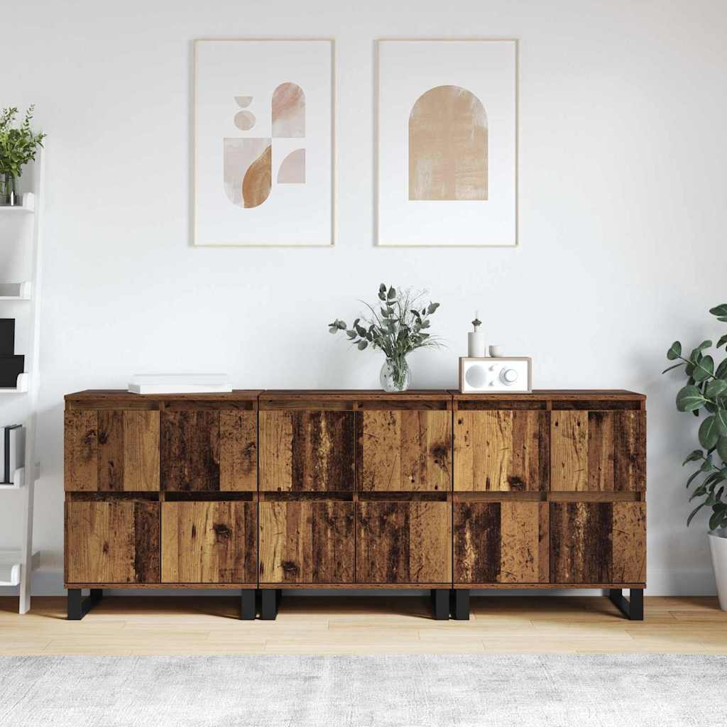 vidaXL Sideboards 2 Stk. Weiß Holzwerkstoff
