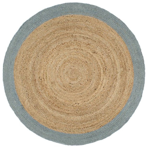 vidaXL Teppich Handgefertigt Jute mit Grauem Rand 90 cm