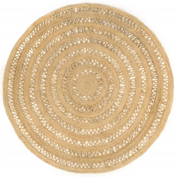 vidaXL Teppich Handgefertigt Jute Geflochten 90 cm