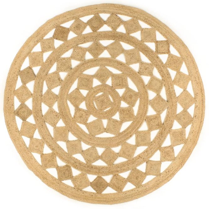 vidaXL Teppich Handgefertigt Jute Geflochten 90 cm