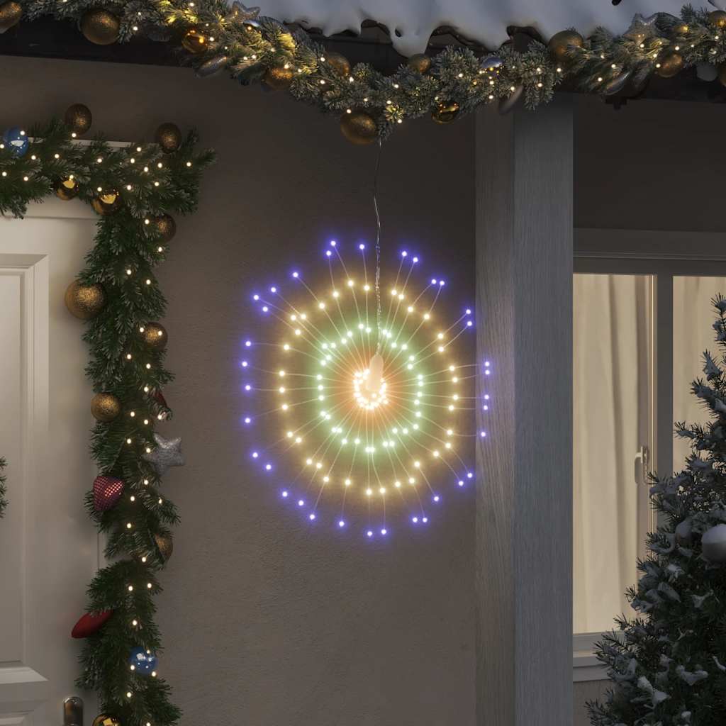 vidaXL Weihnachtsbeleuchtungen Feuerwerk 2 Stk. 140 LEDs Warmweiß 17cm