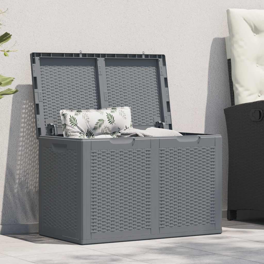 vidaXL Garten-Aufbewahrungsbox 90 L Schwarz PP Rattan