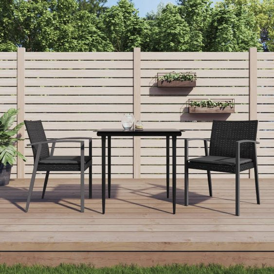 vidaXL Gartenstühle mit Kissen 4 Stk. Braun 56,5x57x83 cm Poly Rattan