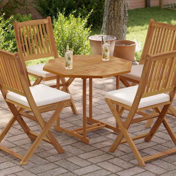 vidaXL Tischplatte Massivholz Teak Rund 2,5 cm 40 cm