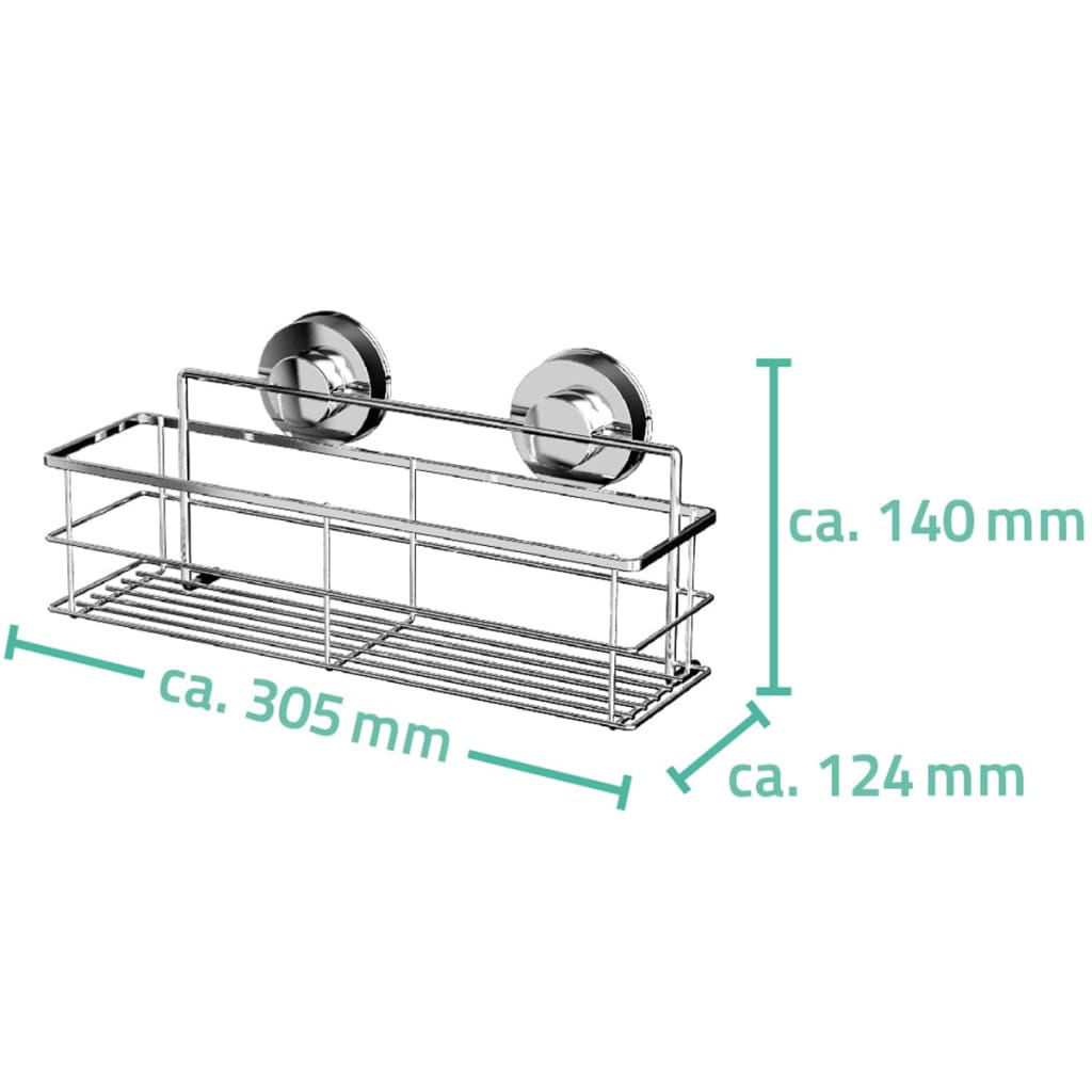 Shower shelf 30.5 x 12.4 x 14 cm chrome 12010200