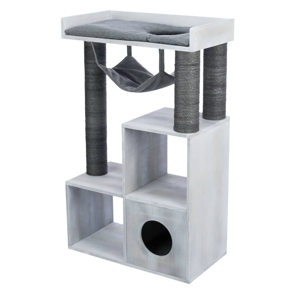 Scratching Post with Shelf Function 72x38x110 cm Grey